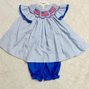 Patriotic Baby Dress with Bloomers